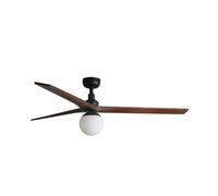 Luminosa Lighting Luminosa Klim Large Black, Walnut Dc Ceiling Fan E27 6 Speed