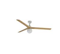 Luminosa Lighting Luminosa Klim Large White, Light Oak Wood Dc Ceiling Fan E27 6 Speed