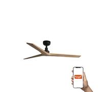 Luminosa Lighting Luminosa Klim Medium 3 Blade Ceiling Fan Matt Black, Pine Tuya Smart System