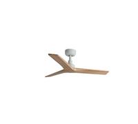 Luminosa Lighting Luminosa Klim Small White, Light Oak Wood Dc Ceiling Fan 6 Speed