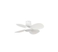 Faro Klover Small 4 Blade Ceiling Fan Matt White with Light 2700-4000 - 6000K