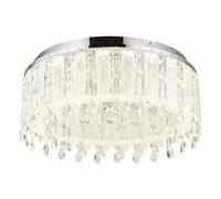 Luminosa Lighting Luminosa Klunka 58.5Cm Ceiling Light Chrome K5 Crystals Led Dimmable 2700-6000K Remote Control