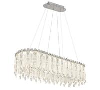 Luminosa Lighting Luminosa Klunka 99X36Cm Pendant Ceiling Light Chrome K5 Crystals Led Dimmable 2700-6000K Remote Control