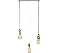 Luminosa Lighting Luminosa Knightsbridge Calla - 230V E27 Vintage 3 Light Bar Pendant - Brushed Chrome - Calvi3Bbc