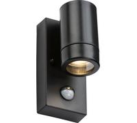 Luminosa Lighting Luminosa Knightsbridge Eamon - 230V Ip44 Gu10 Polycarbonate Single Wall Light With Pir - Black - Eapir1Bk