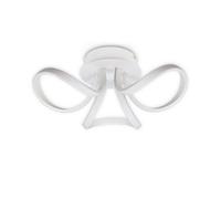 Luminosa Lighting Luminosa Knot Semi Flush Ceiling Light 48Cm Round 3 Looped Arms 36W Led 2800K, 2520Lm, White, Frosted Acrylic