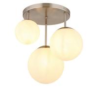 Luminosa Lighting Luminosa Kop Shade Cluster Ceiling Light Nickel Matt Balls Opal Alabaster Optic Glass Shade 3X E27