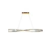 Luminosa Lighting Luminosa Krone Modern 100Cm Bar Pendant Ceiling Light Brass 3000K 1900Lm Crystal Shade