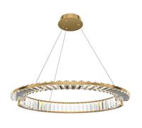 Luminosa Lighting Luminosa Krone Modern 60Cm Pendant Ceiling Light Brass 3000K 2340Lm Crystal Shade