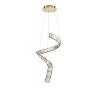 Luminosa Lighting Luminosa Krone Swirl Modern Pendant Ceiling Light Brass 3000K 3300Lm Crystal Shade