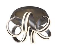 Luminosa Lighting Luminosa Kuni 46Cm Integrated Led Semi Flush Ceiling Light Grey Dark Led Dimmable 2700-6500K Remote Control Timer