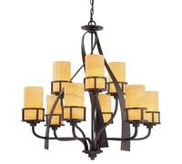 Luminosa Lighting Luminosa Kyle 9 Light Multi Arm Chandelier Imperial Bronze Finish, E27