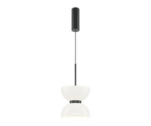 Luminosa Lighting Luminosa Kyoto Modern Slim Pendant Ceiling Light Black 3000K 1300Lm White Shade