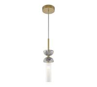 Luminosa Lighting Luminosa Kyoto Modern Slim Pendant Ceiling Light Gold And Grey 1Xg9 White Shade