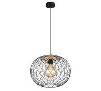 Luminosa Lighting Luminosa Lacky Wire Frame Pendant Ceiling Light Matt Black 1X E27