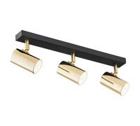 Luminosa Lighting Luminosa Lagos Ceiling 3 Light Spotlight Bar Brass Steel, Black Structure