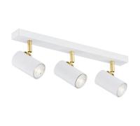 Luminosa Lighting Luminosa Lagos Ceiling 3 Light Spotlight Bar White Structure, Brass Elements