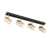 Luminosa Lighting Luminosa Lagos Ceiling 4 Light Spotlight Bar Brass Steel, Black Structure