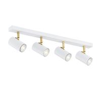 Luminosa Lighting Luminosa Lagos Ceiling 4 Light Spotlight Bar White Structure, Brass Elements