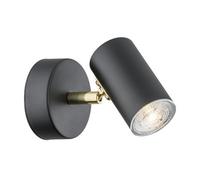 Luminosa Lighting Luminosa Lagos Single Spotlight Black Structure, Brass Elements