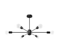 Luminosa Lighting Luminosa Lango Multi Arm Semi Flush Ceiling Light, Black, 6X E27