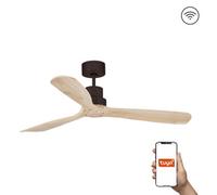 Luminosa Lighting Luminosa Lantau Large 3 Blade Ceiling Fan Brown, Pine Tuya Smart System