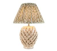 Luminosa Lighting Luminosa Layered Leaf Ivory Crackle Glaze Table Lamp With Herb Garden Green Fabric Leaf Shade 30Cm B22