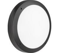 Knightsbridge SHE1BEMS 230V IP65 18W LED Round Bulkhead CCT with Emergency & Microwave Sensor - Black