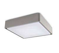 Luminosa Lighting Luminosa Leds C4 Kossel Outdoor Led Square Flush Ceiling Light Grey 22Cm 644Lm 3000K Ip65