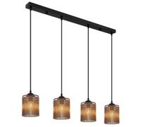 Luminosa Lighting Luminosa Leeds Bar Pendant Ceiling Light Matt Black 4X E14