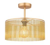 Netlighting Leeds Cylindrical Ceiling Light Gold Colours Antique 1x E27 Netlighting Gold