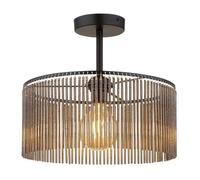 Luminosa Lighting Luminosa Leeds Cylindrical Ceiling Light Matt Black 1X E27