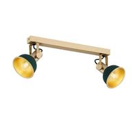 Luminosa Lighting Luminosa Lenora Twin Ceiling Spotlight Green, Gold