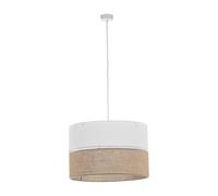 TK Lighting Linobianco Cylindrical Pendant Ceiling -Light -White -Brown 3xE27 65