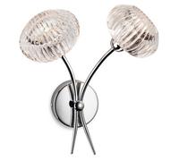 Luminosa Lighting Luminosa Lisbon 2 Light Indoor Wall Light Chrome, Clear Decorative Glass, G9