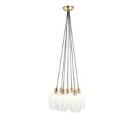 Netlighting Livorno Cluster Pendant Brass Plate & Glass 7 x 10W LED E27 in Yellow Netlighting Yellow
