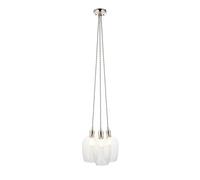 Luminosa Lighting Luminosa Livorno Cluster Pendant Ceiling Light Bright Nickel Plate & Clear Glass 3 X 10W Led E27