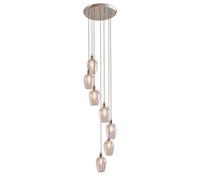 Luminosa Lighting Luminosa Livorno Cluster Pendant Ceiling Light Bright Nickel Plate & Clear Glass 7 X 10W Led E27