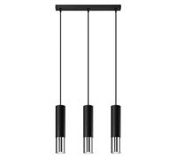 Luminosa Lighting Luminosa Loopez Triple Hanging Pendant Light Black, Chrome Gu10