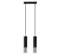 Luminosa Lighting Luminosa Loopez Twin Hanging Pendant Light Black, Chrome Gu10