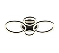Luminosa Lighting Luminosa Loretta 3 Ring Integrated Led Semi Flush Ceiling Light Matt Black 4X Led 2700-6500K