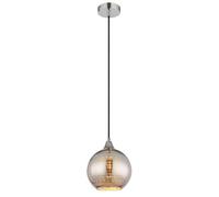 Luminosa Lighting Luminosa Lourdes Dome Pendant Ceiling Light White Ball Chromed Glass Shade 1X E27
