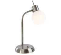 Luminosa Lighting Luminosa Loxy Desk Task Lamp Nickel Matt Opal Glass Shade 1X E14 3000K