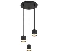 Luminosa Lighting Luminosa Lucero Cluster Pendant Ceiling Light Matt Black 3X Gx53 3000K
