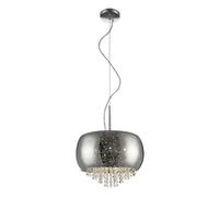 Luminosa Lighting Luminosa Luna 3 Light Chrome Crystal Pendant Ceiling Light