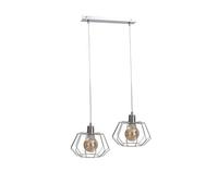 Luminosa Lighting Luminosa Luna Bar Pendant Ceiling Light Silver, 53Cm, 2X E27