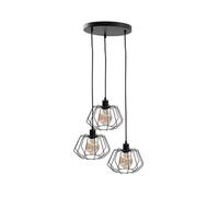 Luminosa Lighting Luminosa Luna Cluster Pendant Ceiling Light Black, 32Cm, 3X E27