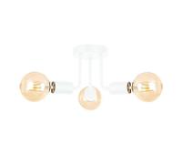 Luminosa Lighting Luminosa Luna Multi Arm Semi Flush Ceiling Light White, 25Cm, 3X E27