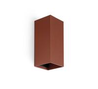 Luminosa Lighting Luminosa Lune Square Fluted Up & Down Wall Lamp Terracotta 2X Gu10