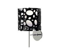 Luminosa Lighting Luminosa Lupin Wall Lamp E27, Gloss Black/white Acrylic/polished Chrome, Cfl Lamps Included